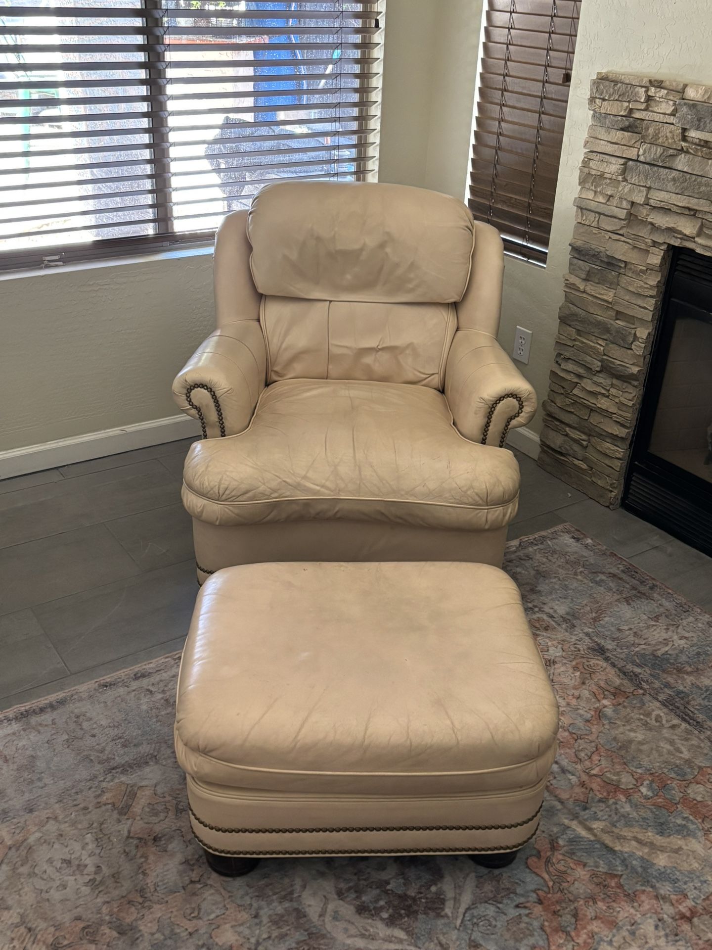 Leather Chair / Ottoman