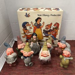 Vintage 1937 Walt Disney Snow White & 7 Dwarfs Candy Containers w/ Box