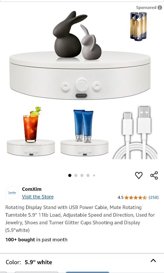 New In Box. SPIN TABLE, TAKES 3 AAA BATTERIES, COME'S W/ USB C. SEE PHOTOS. CASH PICKUP ONLY