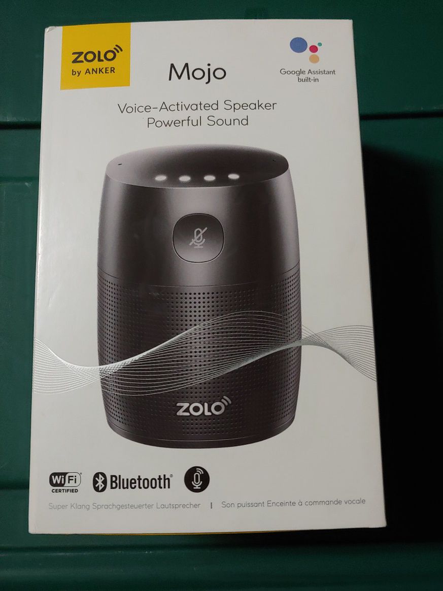 NEW In Box Anker Zolo Mojo Voice Activated Smart Speaker With Google Assistant