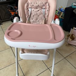 Pink High Chair For Baby