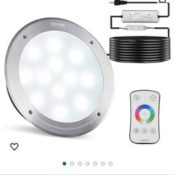 VEVOR 120V AC LED Pool Light, 10 Inch 40W, RGBW Color Changing Inground Swimming Pool Spa Light Underwater, with 100 FT Cord Remote Control, Fit for 1