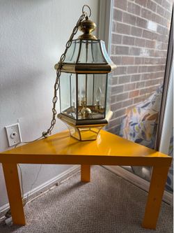 Brass Lantern with triangle table