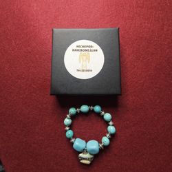 Pulsera De Piedra Turquesa Natural 