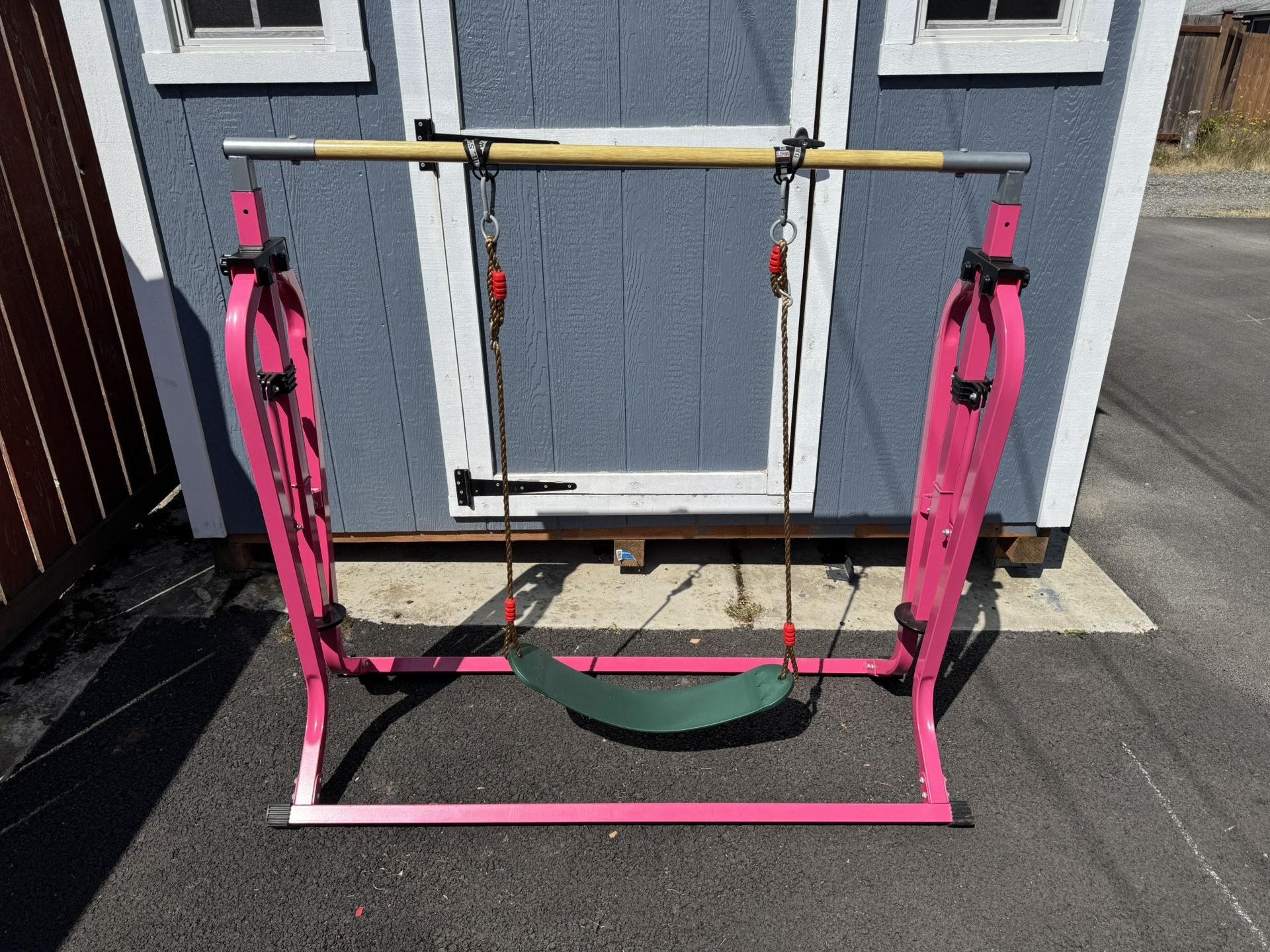 Kids Gymnastic Bar With Swing Adjustable