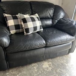 Black leather Couch