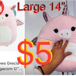 $5 Like New Large Squishmallow Pink Unicorn 16” Tall in mint condition
