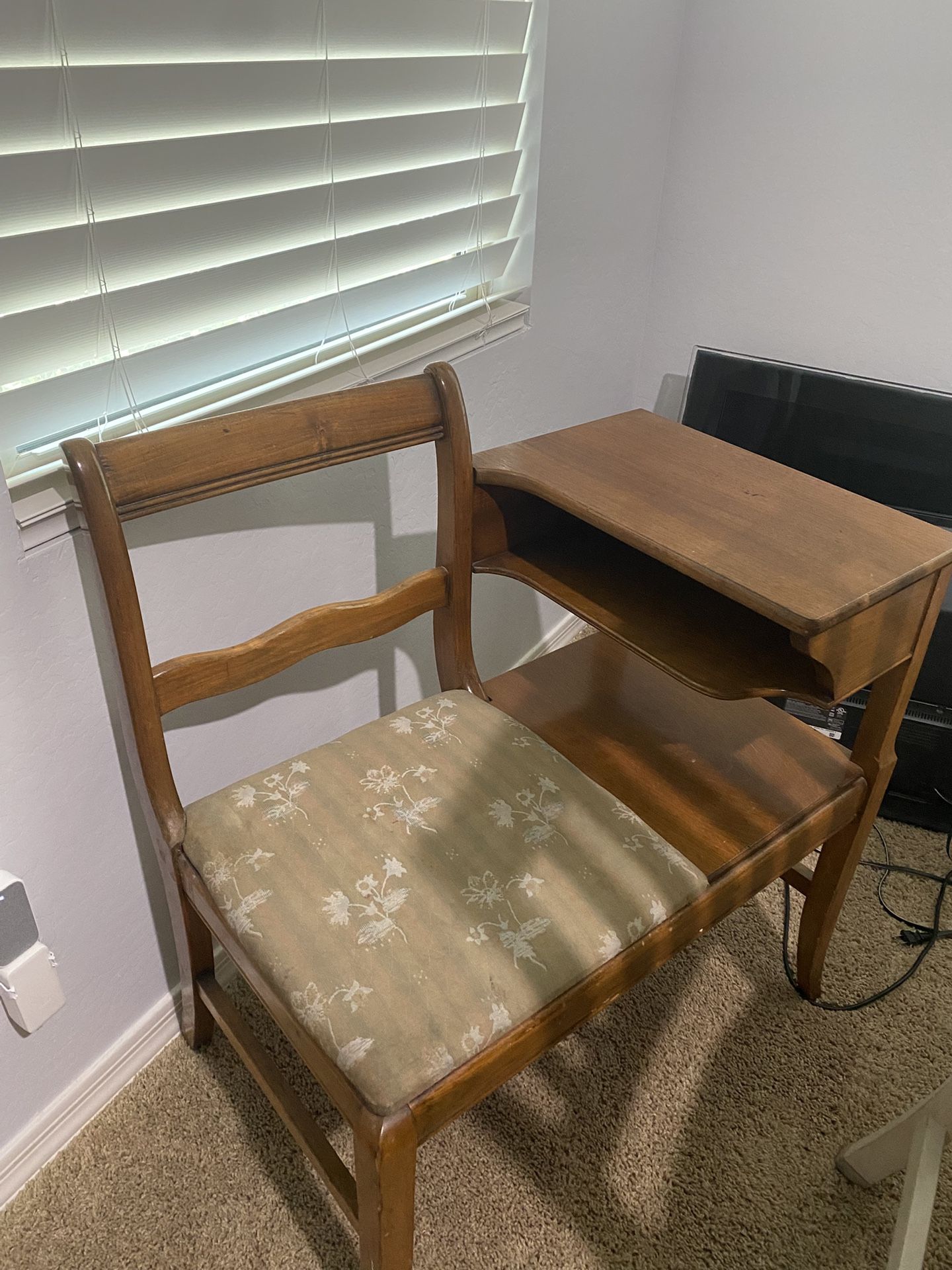 Antique Telephone Gossip Chair