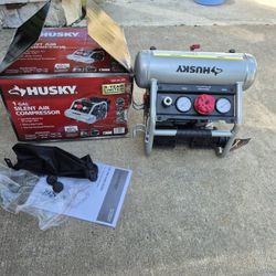 1 Gal. 135 PSI Portable Electric Oil-Free Quiet Jobsite Air Compressor with Dual Pressure Gauges and 1-Quick Coupler