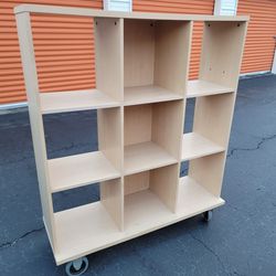 IKEA 9 Cubby Storage/Display Shelf Unit with locking Wheels