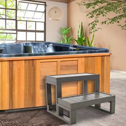NAIZEA Spa & Hot Tub Steps Spa Steps 2 Step Stool Non-Slip Steps Hot Tub Stairs