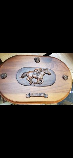 Citation Horse Racing Wood Plaque