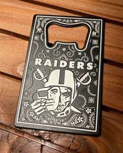 Raiders Hi Roller Bottle Opener Credit Card Size