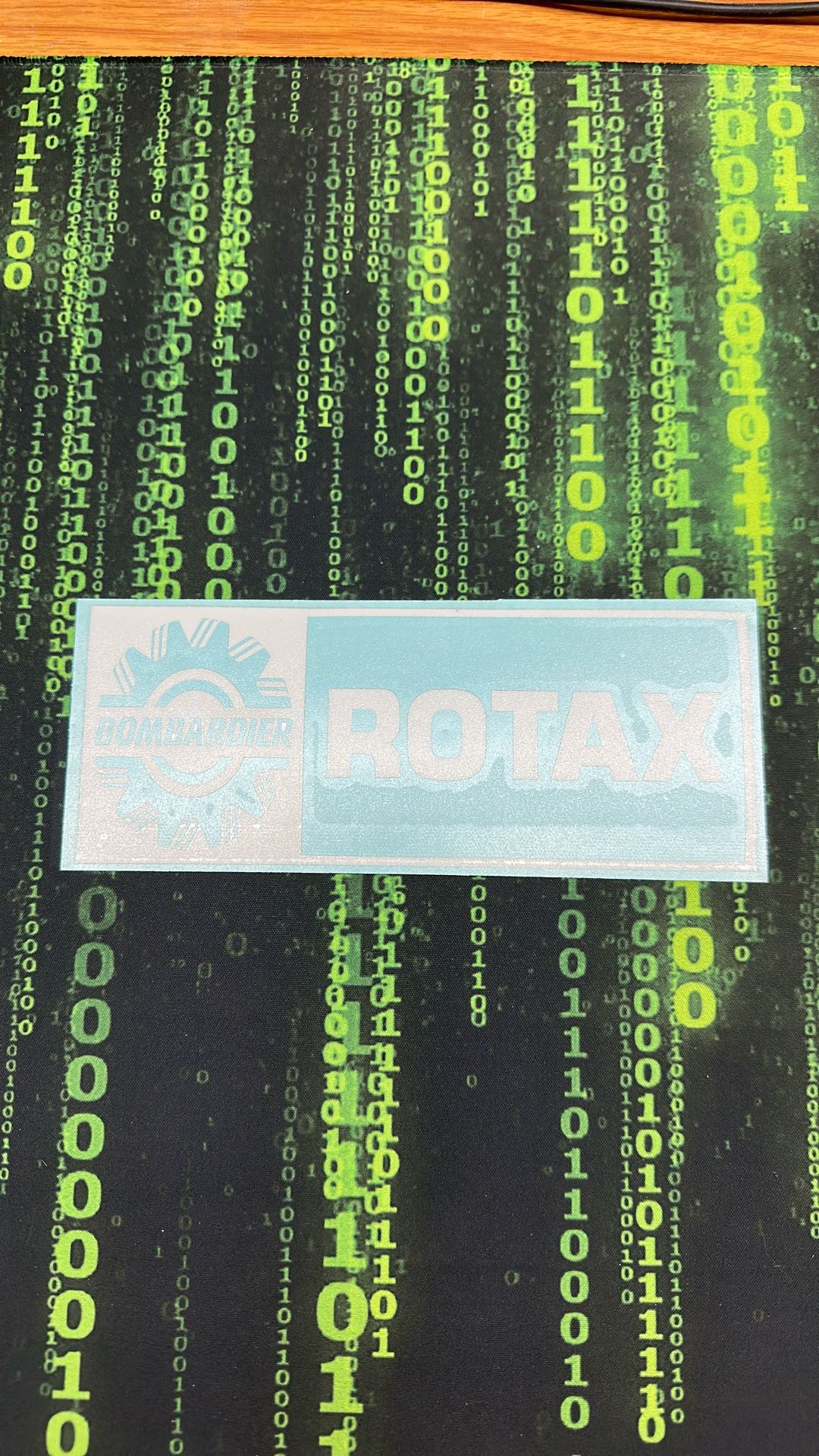 Bombardier Rotax Sticker In White 8”