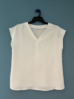 White V-Neck Blouse