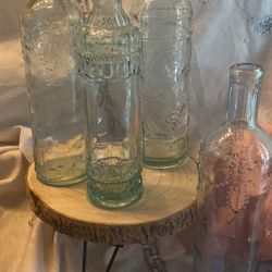 Vintage Teal Decorative Bottles