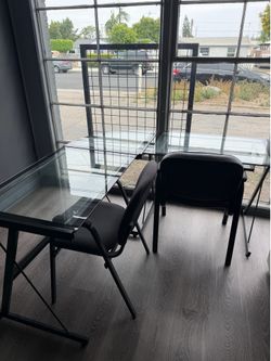FREE L shape glass desk