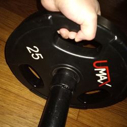 UMAX PLATES WITH OLYMPIC CURLING BAR 