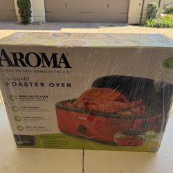 Aroma ART-718BH 18Qt. Roaster Oven with Extra Large High-Dome Lid Easy Lift Rack