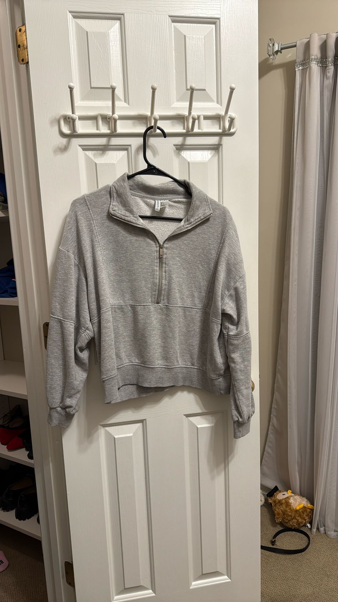 H&M, Quater Zip, Hoodie, Grey, Large