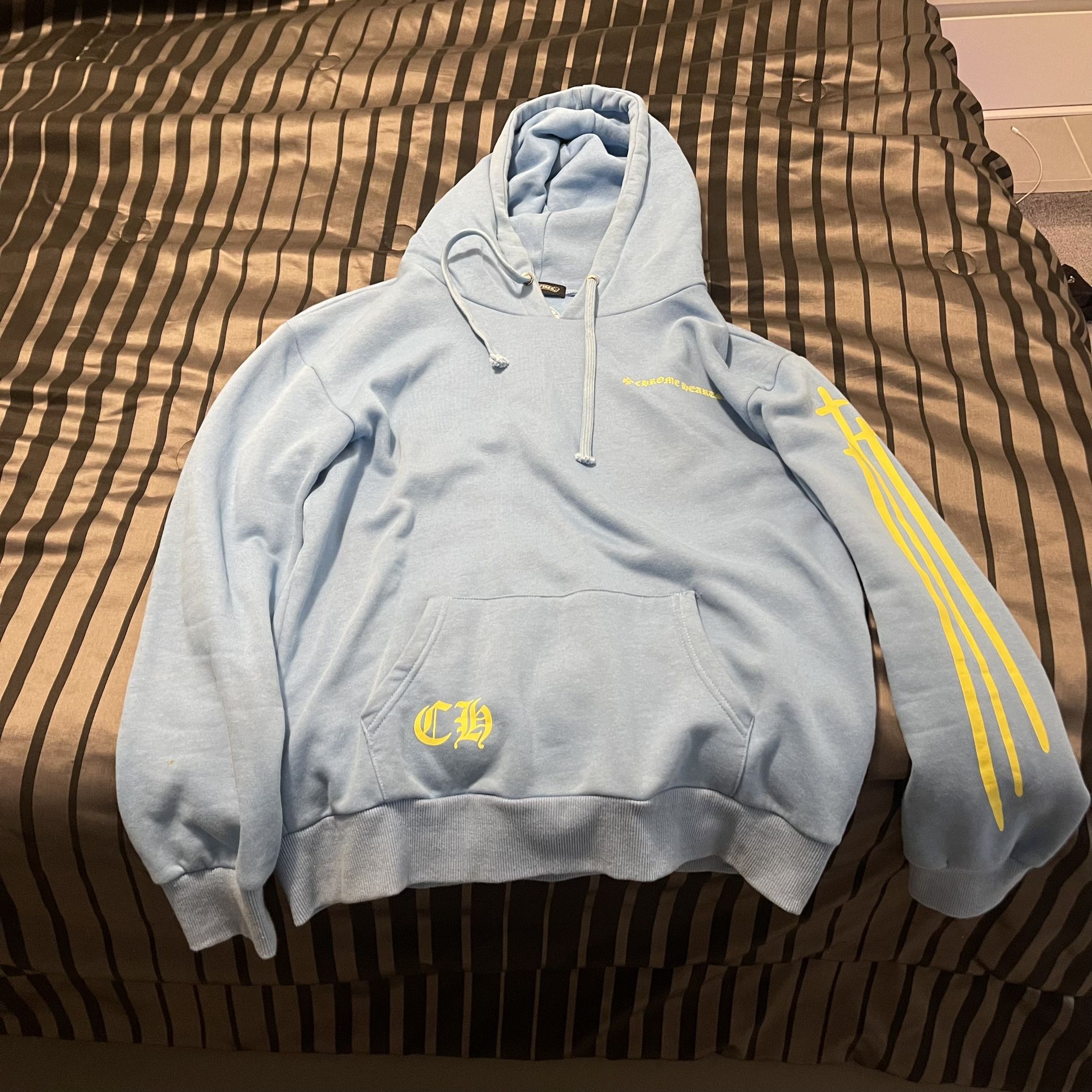 BLUE/YELLOW CHROME HEARTS HOODIE