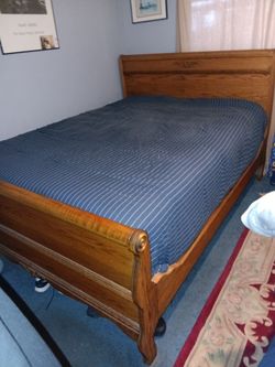 Solid oak frame with mattress
