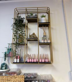 Modern Wall Shelving In Gold&Black