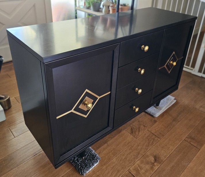 black lacquer dresser Louis Chest of Drawers Side to Side JM Furniture Lucca Black Chest