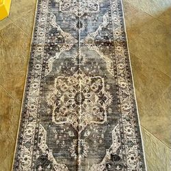New Machine Washable Runner rug . 7ft 10 1/2” Long X 2 Ft 8” Wide- Beautiful. 