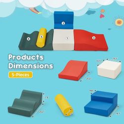 Soft Foam Climbing and Crawling Blocks for Toddlers 1-3, Indoor Playset for Babies to Climb, Crawl