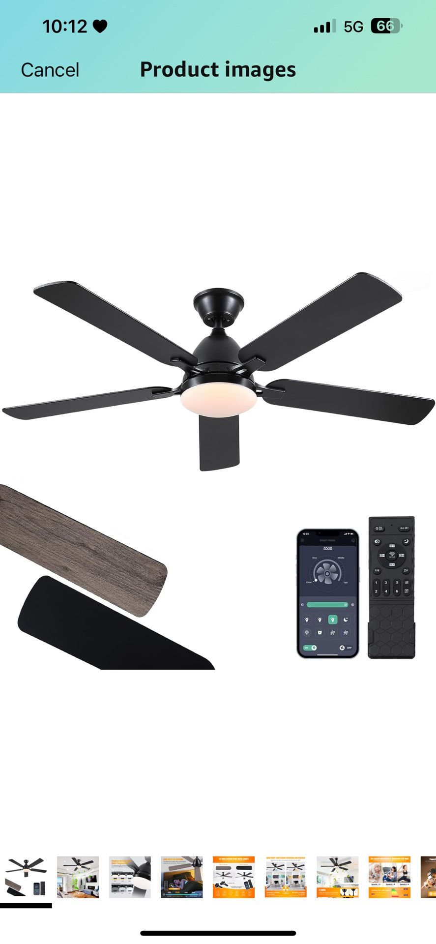 Ceiling Fans with Lights, 52 Inch Low Profile Ceiling Fan with Light and Remote