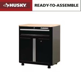 24-Gauge Steel 1-Drawer 2-Door Garage Base Cabinet in Black (28 in. W x 32.8 in. H x 18.3 in. D)