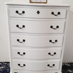 DREXEL WHITE TALL DRESSER 