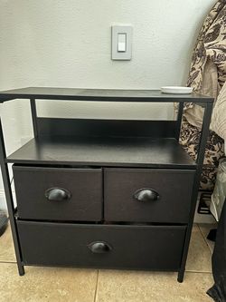 Set of 2 Black Nightstands / Storage End Tables