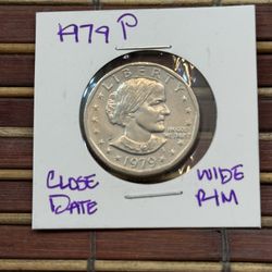 Pretty 1979 P Wide Rim Close Date SBA Dollar