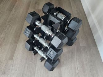 Holahatha Hexagonal Dumbbell Set with Rack