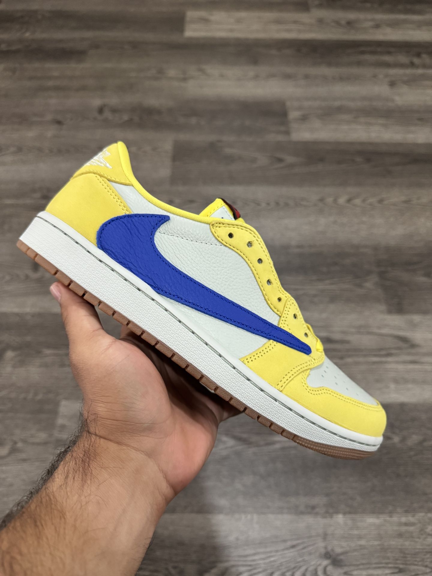 Travis Scott Jordan 1 lows Canary