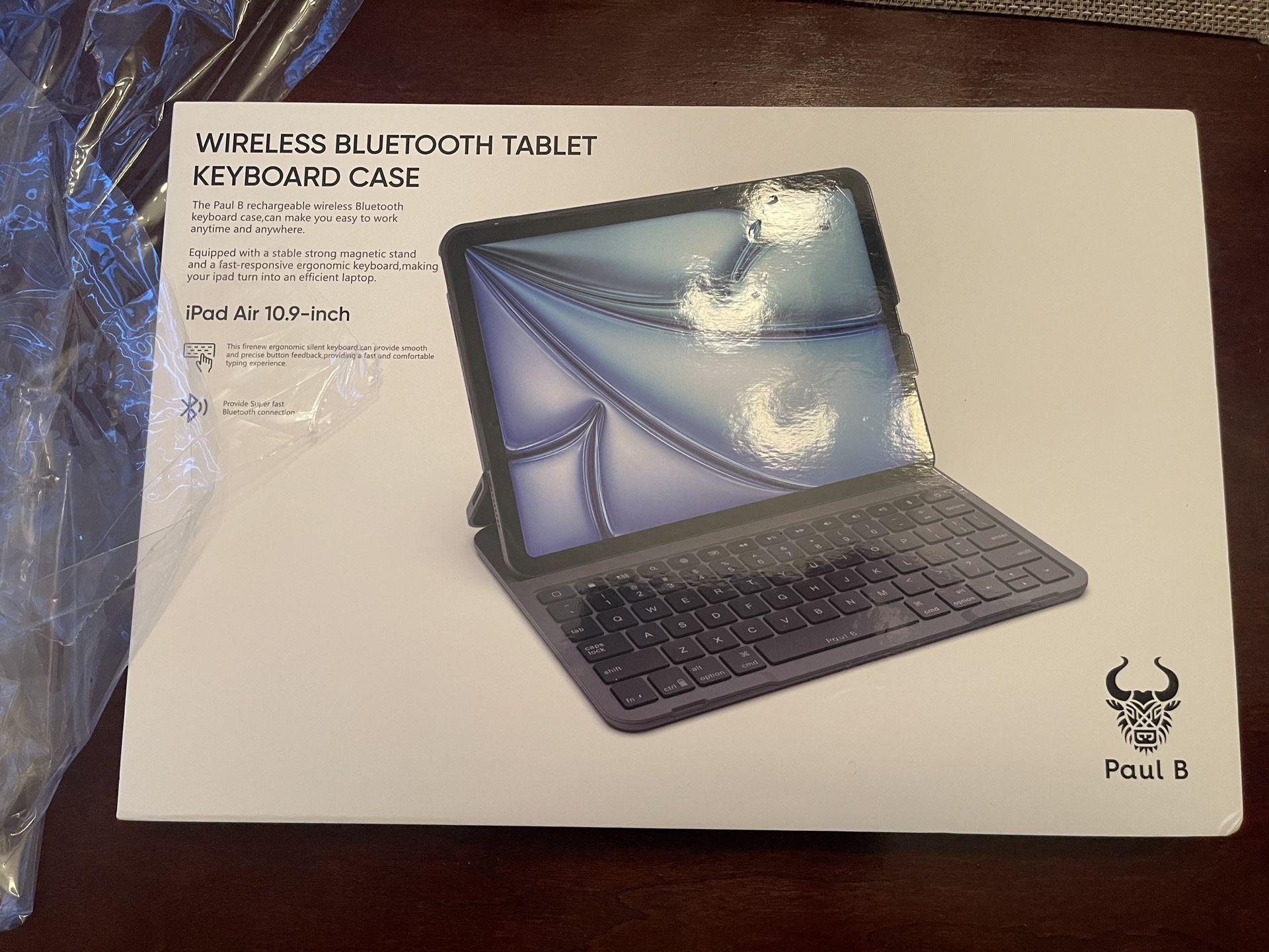 Paul B Wireless Bluetooth Keyboard Case for iPad Air 10.9-inch (2020/22 Magnetic