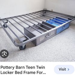 Twin Locker bed frame $30