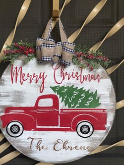 Wooden Door Signs - Christmas Or Everyday