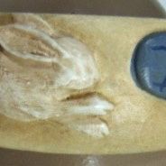 Rare Find! Vintage Carved  And Signed JIM SHORE JS 90 Rabbit & Heart Bangle 