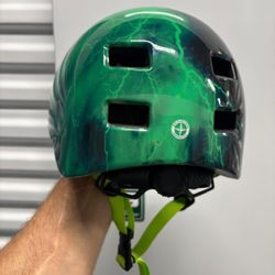 Schwinn Prospect Youth Sports Helmet in a blue and green lightning design. Adjustable $20