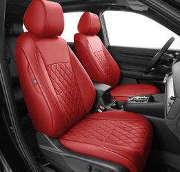 Red Leather Car Seat Covers Set Custom Fit Seat Covers for Honda CRV: 2023 2024 2025 2026