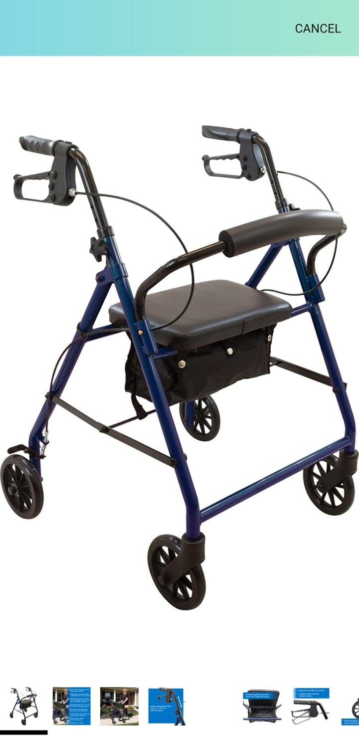 Brand New ProBasics Medical Rolling Walker with 6" Wheels - RLS6BL