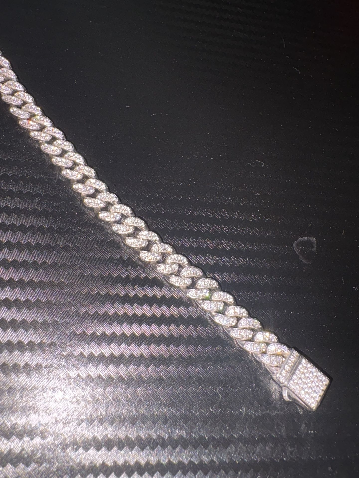 3mm Moissanite Cuban Bracelet 8” – GRA Certified, Iced Out, 925 Silver