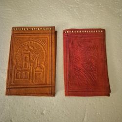 Handcrafted moroccan leather Wallet VTG Bifold Embossed Stitched HandTooled New