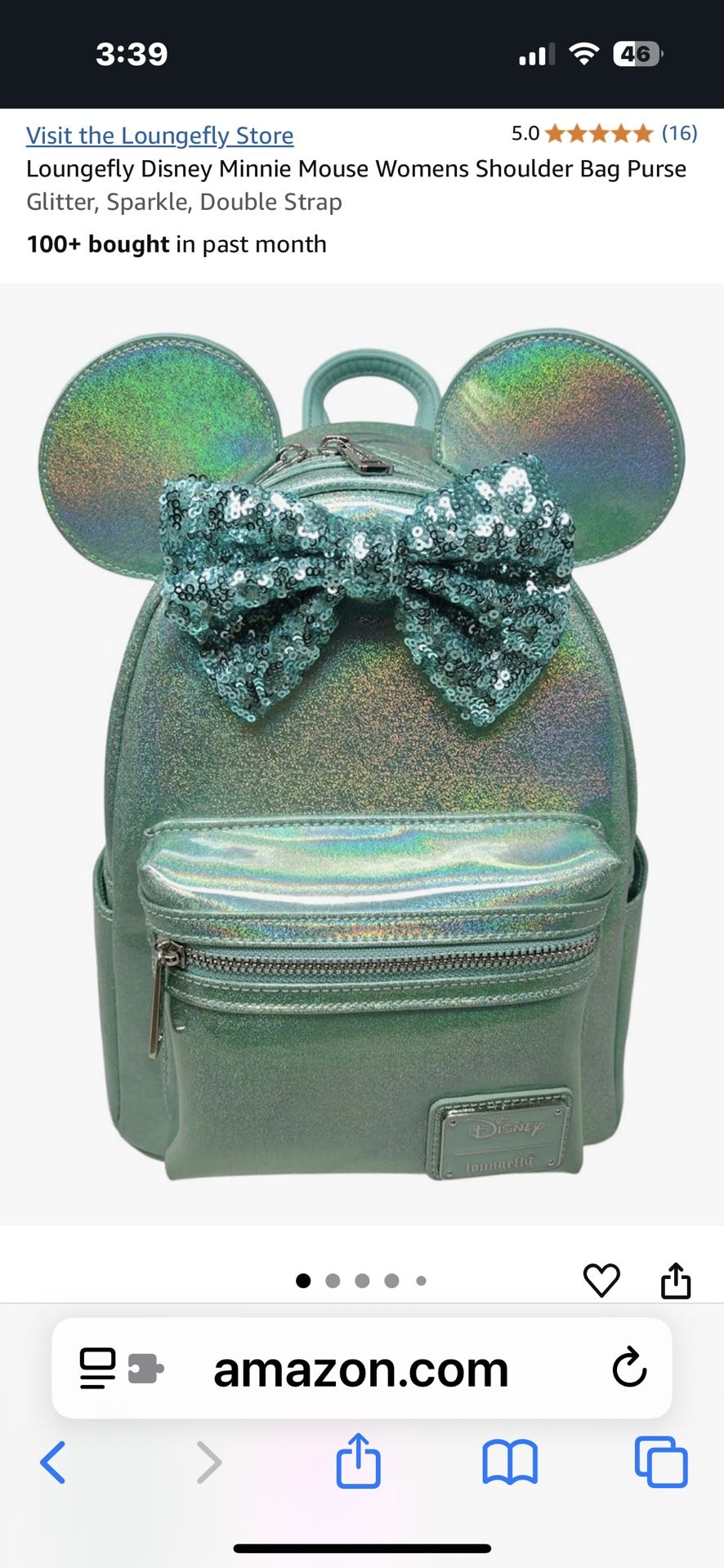 Mint Green W Glitter Bow Vegan Leather Hard Tag Loungefly. NWT. Pu Bridgewater