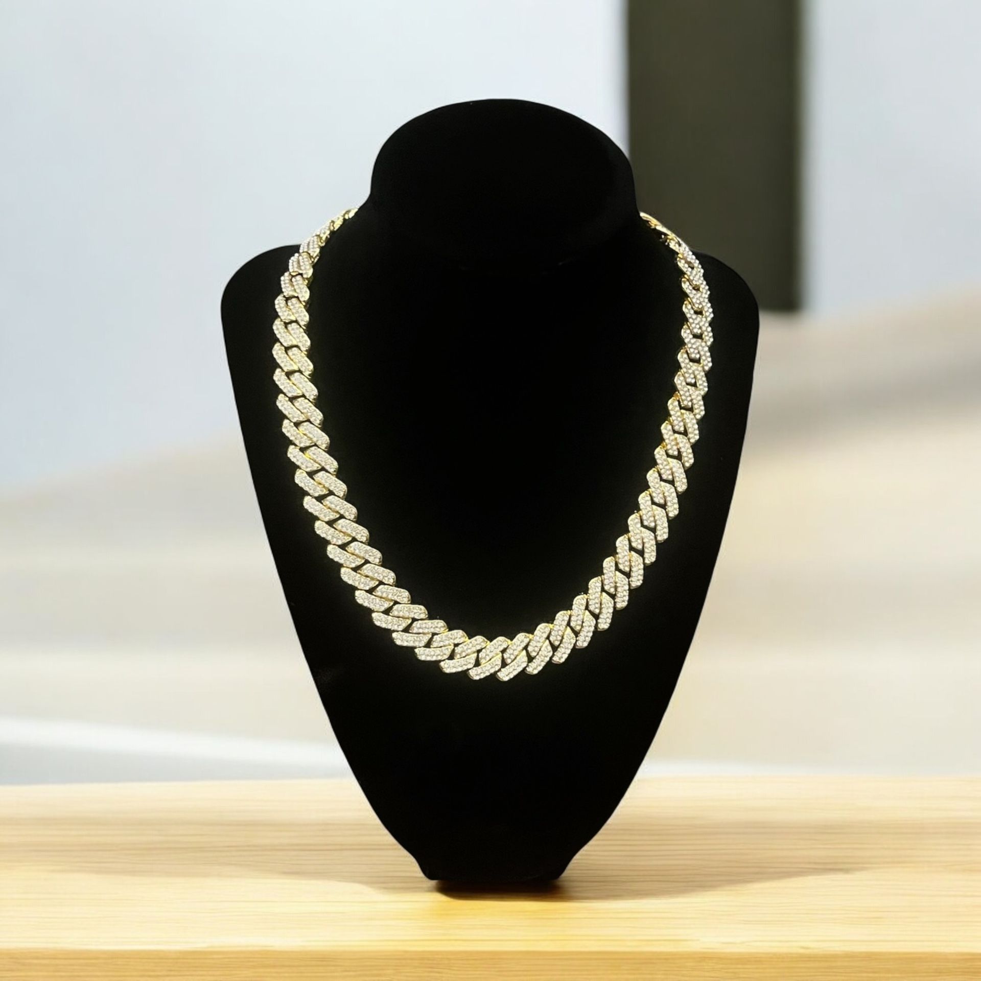 Miami Cuban Gold Chain Moissanite 18” 15mm pass 💎 tester GRA certified Hiphop
