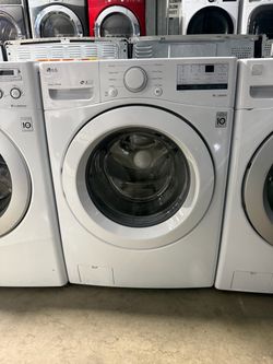 LG white front load washer