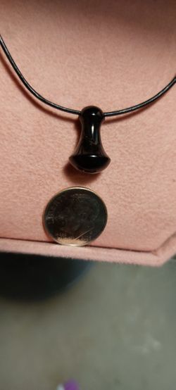 Hawaiian Black Coral Poi Pounder Pendant 